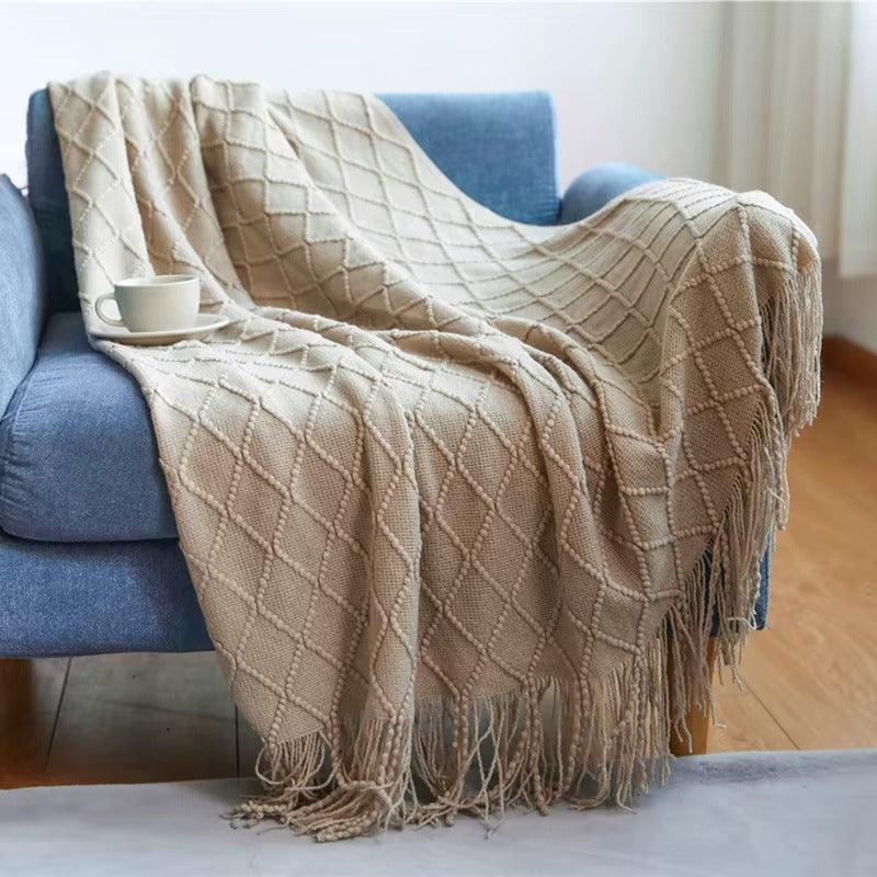 Nordic Throw Diamond Knit